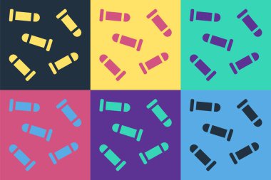 Pop Art Bullet simgesi renk arkaplanında izole edildi. Vektör.