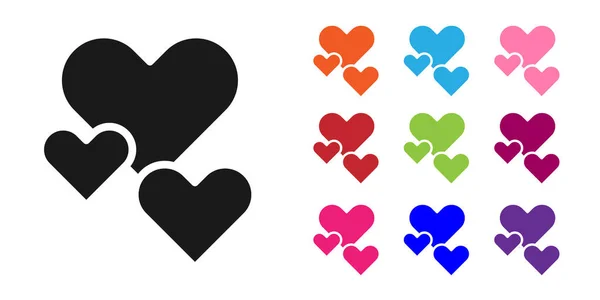 Icono Corazón Negro Aislado Sobre Fondo Blanco Símbolo Romántico Vinculado — Vector de stock