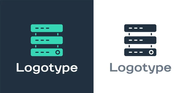 Logotype Server Data Web Hosting Піктограма Ізольована Білому Тлі Елемент — стоковий вектор