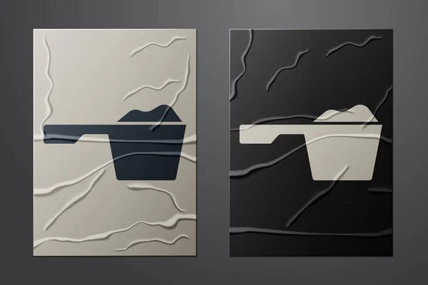 Poudre Laver Blanche Dans Une Icône Tasse Mesurer Isolée Sur — Image vectorielle