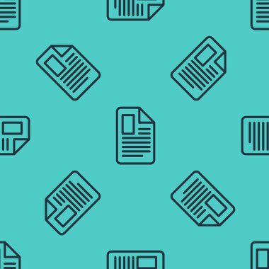 Yeşil arkaplanda siyah çizgi dosya simgesi izole edildi. Kontrol listesi simgesi. İş konsepti. Vektör