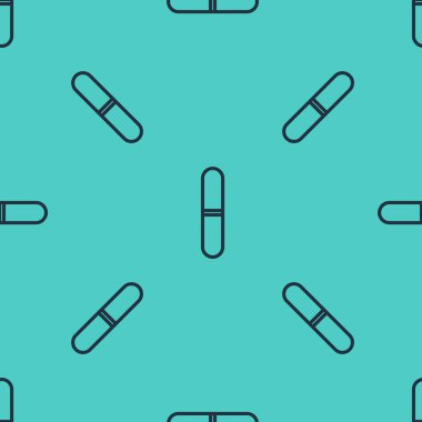 Siyah çizgi çivi dosya simgesi yeşil arkaplanda kusursuz desen izole etti. Manikür aleti. Vektör.