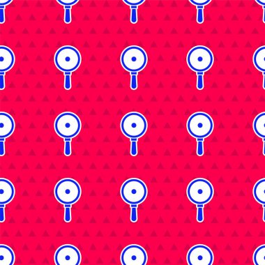 Mavi Kızartma simgesi kırmızı arkaplanda izole edilmiş kusursuz desen. Kızartma veya kızartma gıda sembolü. Vektör.