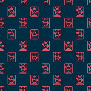 Kırmızı çizgi sunucusu, Data, Web sunucu simgesi siyah arkaplanda izole edilmiş. Vektör