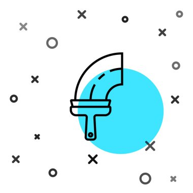 Beyaz arka planda izole edilmiş pencere simgesi için siyah çizgi temizleme servisi. Silecek, kazıyıcı, silecek. Rastgele dinamik şekiller. Vektör.