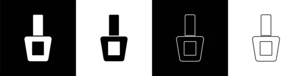 Ορισμός Εικονίδιο Μπουκάλι Βερνίκι Νυχιών Απομονώνονται Μαύρο Και Άσπρο Φόντο — Διανυσματικό Αρχείο