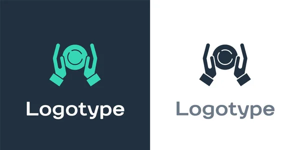 Logotyp Magic Ball Auf Der Hand Symbol Isoliert Auf Weißem — Stockvektor