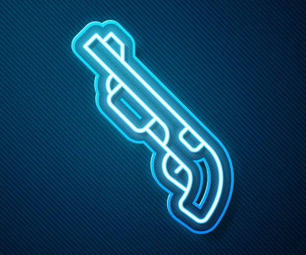 Leuchtendes Leuchtfeuerwaffen Symbol Der Polizei Isoliert Auf Blauem Hintergrund Jagdgewehr — Stockvektor