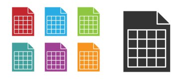 Siyah Dosya belge simgesi beyaz arkaplanda izole edildi. Kontrol listesi simgesi. İş konsepti. Simgeleri renklendirin. Vektör İllüstrasyonu.