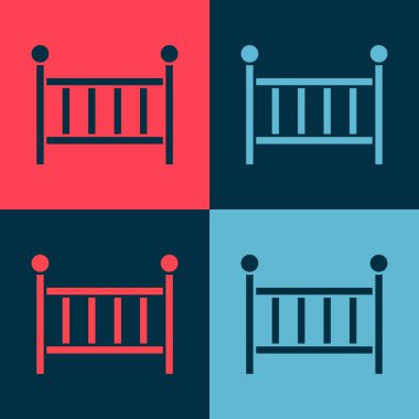 Pop Art Baby Beşik Beşiği ikonu renk arkaplanında izole edilmiş. Vektör.