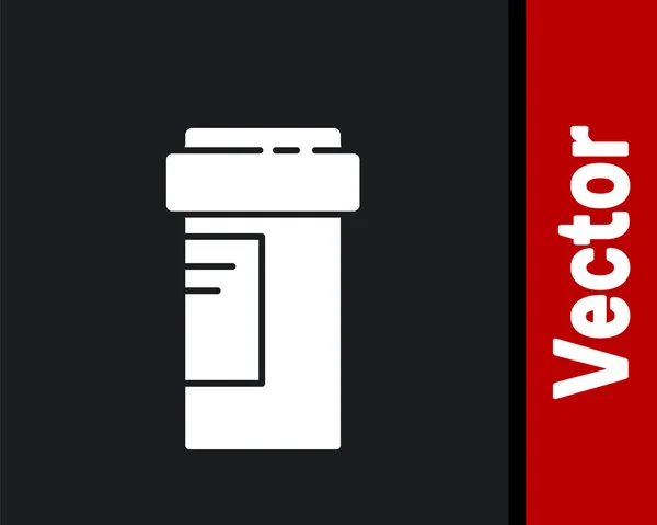 Символ Бутылки Белого Лекарства Выделен Черном Фоне Вывеска Таблетками Аптечный — стоковый вектор