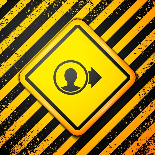 Schwarz Kontobildschirm Symbol Auf Gelbem Hintergrund Erstellen Warnzeichen Vektor — Stockvektor