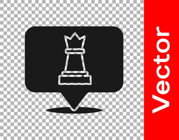 Schwarzes Schachsymbol Isoliert Auf Transparentem Hintergrund Geschäftsstrategie Spiel Management Finanzen — Stockvektor