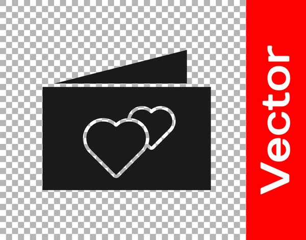 Schwarzes Grußkartensymbol Isoliert Auf Transparentem Hintergrund Festplakatvorlage Für Einladung Oder — Stockvektor