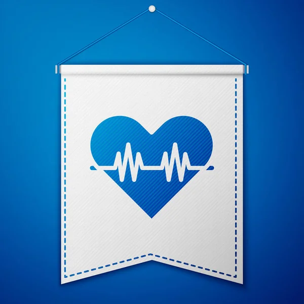 Blue Heart Rate Icon Isolated Blue Background Heartbeat Sign Heart — Stock Vector