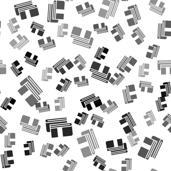 Siyah Havlu yığın simgesi beyaz arkaplanda izole edilmiş pürüzsüz desen. Vektör.