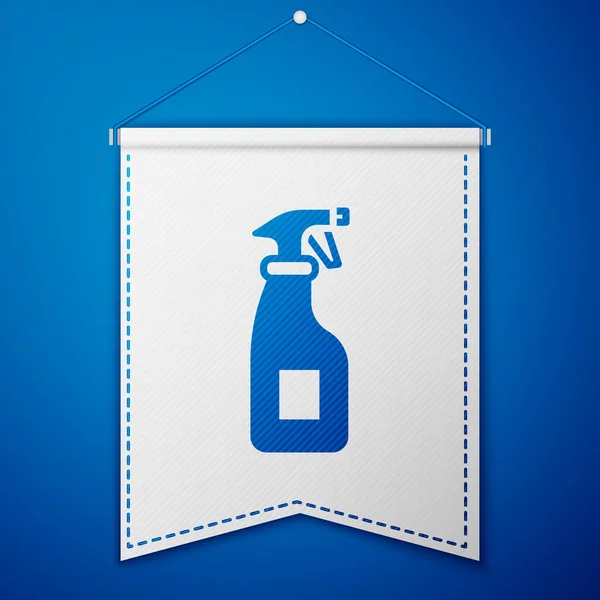 Blue Cleaning Spray Bottle Detergent Liquid Icon Isolated Blue Background — Stock Vector