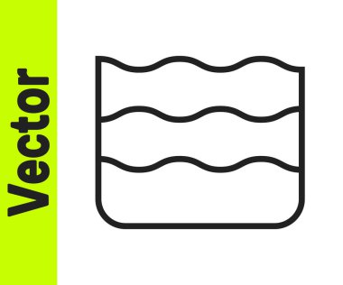 Beyaz arkaplanda siyah çizgi dalga simgesi izole edildi. Vektör.