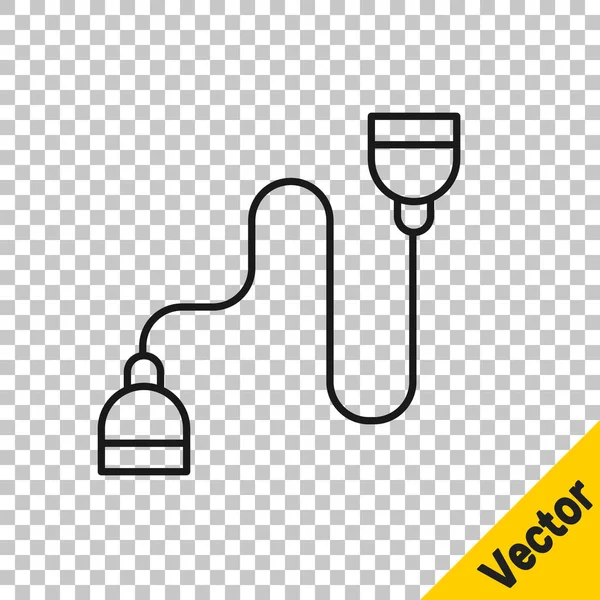 Black Line Brustvergrößerungssymbol Isoliert Auf Transparentem Hintergrund Vektor — Stockvektor