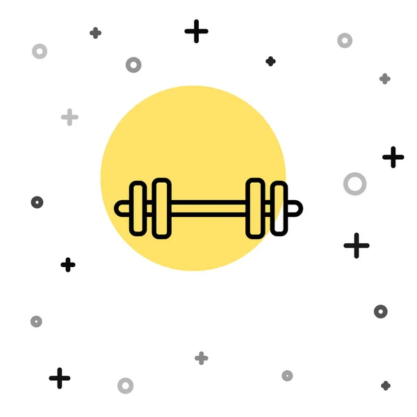 Ligne Noire Icône Barbell Isolé Sur Fond Blanc Icône Levage — Image vectorielle