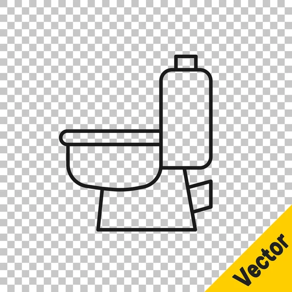 Черная Линия Туалетная Чаша Значок Изолирован Прозрачном Фоне Вектор — стоковый вектор