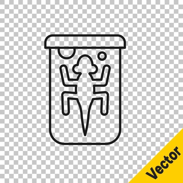 Schwarze Linie Versuchstier Symbol Isoliert Auf Transparentem Hintergrund Vektor — Stockvektor