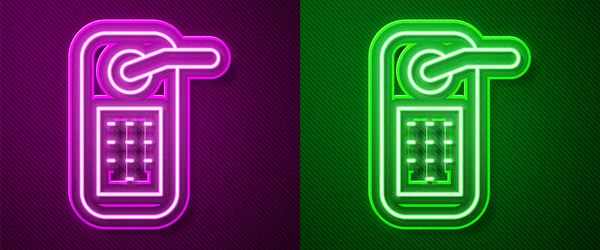 Leuchtendes Neonfarbenes Digitales Türschloss Mit Funktechnologie Zum Entsperren Des Icons — Stockvektor