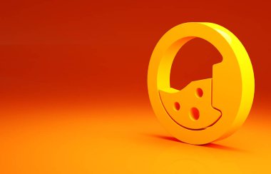 Sarı Yıkama simgesi turuncu arka planda izole edildi. Çamaşır makinesi simgesi. Çamaşır makinesi, çamaşır makinesi. Ev aletleri sembolü. Minimalizm kavramı. 3d illüstrasyon 3B canlandırma