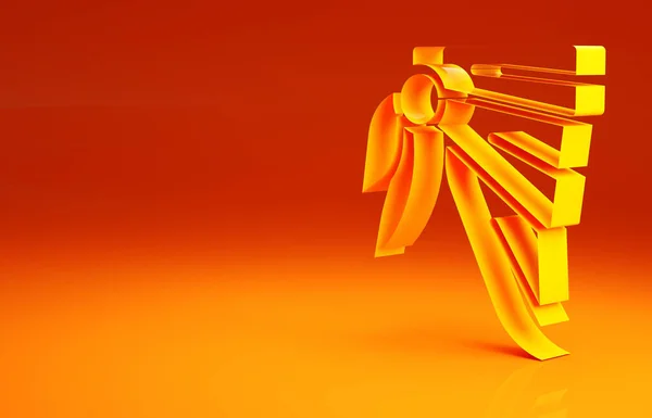 Sarı Bandana ya da turuncu arka planda izole edilmiş motorcu eşarbı simgesi. Minimalizm kavramı. 3d illüstrasyon 3B canlandırma — Stok fotoğraf
