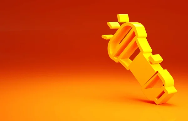 Icono de linterna amarilla aislado sobre fondo naranja. Concepto minimalista. 3D ilustración 3D render —  Fotos de Stock