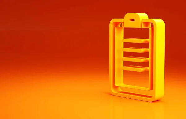 La policía amarilla reporta un icono aislado sobre fondo naranja. Concepto minimalista. 3D ilustración 3D render —  Fotos de Stock