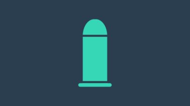 Mavi arkaplanda turkuaz kurşun simgesi izole edildi. 4K Video hareketli grafik canlandırması