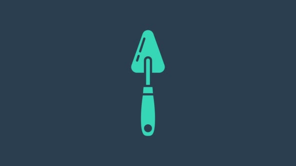 Turkusowa ikona noża paletowego odizolowana na niebieskim tle. 4K Animacja graficzna ruchu wideo — Wideo stockowe