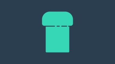 Mavi arka planda izole edilmiş turkuaz paskalya pastası ikonu. Mutlu Paskalyalar. 4K Video hareketli grafik canlandırması