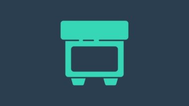 Mavi arka planda izole edilmiş elektrik koruma bileşeni ikonu turkuaz füzyonu. Eriyen koruyucu fitil. 4K Video hareketli grafik canlandırması