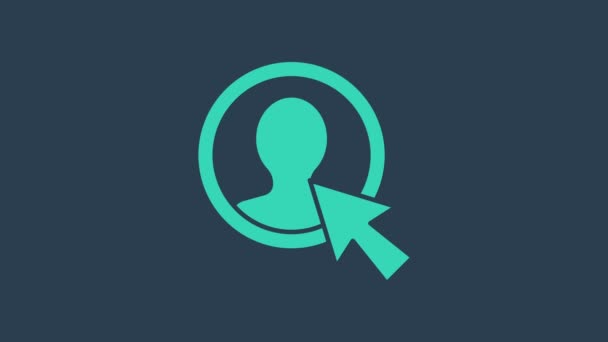 Turquoise Créer une icône d'écran de compte isolé sur fond bleu. Animation graphique de mouvement vidéo 4K — Video