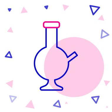 Beyaz arka planda izole edilmiş esrar veya kenevir ikonu içmek için Line Glass bong. Renkli taslak konsepti. Vektör İllüstrasyonu.