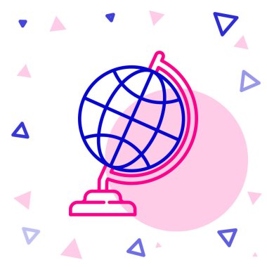 Beyaz arka planda izole edilmiş Dünya çizgisi ikonu. Renkli taslak konsepti. Vektör İllüstrasyonu.