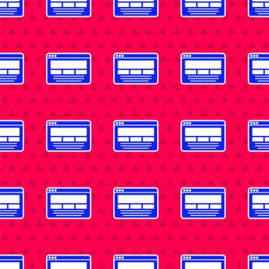 Kırmızı arkaplanda mavi UI veya UX tasarım simgesi izole edilmiş. Vektör.