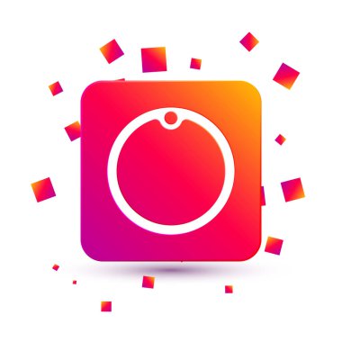 Beyaz kesme tahtası simgesi beyaz arkaplanda izole edildi. Kesme tahtası sembolü. Kare renk düğmesi. Vektör.