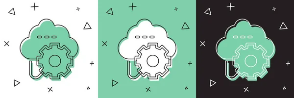 Définir Transfert Données Technologie Cloud Icône Stockage Isolé Sur Fond — Image vectorielle