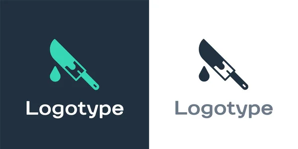 Logotyp Blutiges Messer Symbol Auf Weißem Hintergrund Logo Design Vorlage — Stockvektor