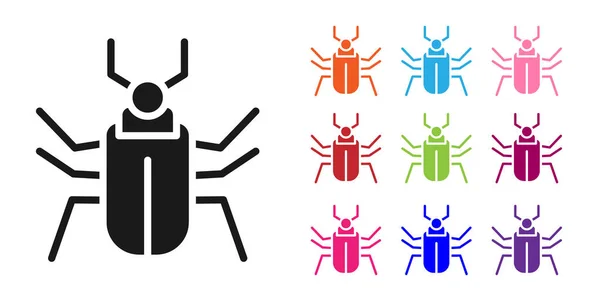 Black Insect Fly Icon Isolated White Background Set Icons Colorful — Stock Vector