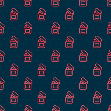 Kırmızı çizgi aydınlatma simgesi siyah arkaplanda izole edilmiş. Vektör.