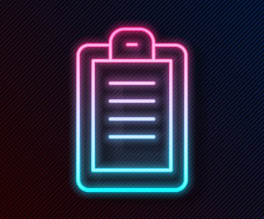 Parlayan neon hattı Polis raporları siyah arka planda izole edilmiş. Vektör.