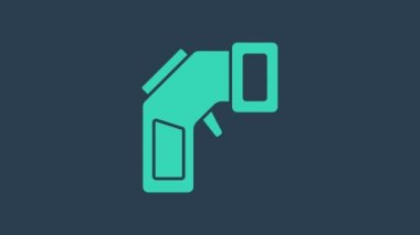 Turkuaz dijital temassız termometre. Mavi arka planda kızılötesi ışık ikonu var. 4K Video hareketli grafik canlandırması