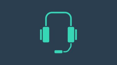 Turkuaz Çevrimiçi Psikolojik Danışmanlık Mesafesi ikonu mavi arka planda izole edildi. Psikoterapi, psikolojik yardım, online psikiyatrist danışmanlığı. 4K Video hareketli grafik canlandırması