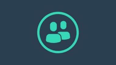 Turkuaz Proje takım taban simgesi mavi arkaplanda izole edildi. İş analizi ve planlama, danışmanlık, takım çalışması, proje yönetimi. 4K Video hareketli grafik canlandırması