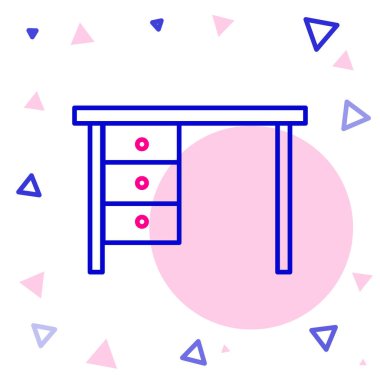 Hat ofisi masa simgesi beyaz arkaplanda izole edildi. Renkli taslak konsepti. Vektör İllüstrasyonu.