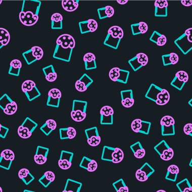 Paskalya pastası simgesi siyah arka planda izole edilmiş. Mutlu Paskalyalar. Vektör İllüstrasyonu.